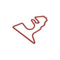 Racetrackart RTA-10158-RD-46 Rennstreckenkontur Circuit of The Americas Short Circuit, Holz, Rot, 45 x 46 x 2,1 cm