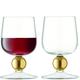 LSA International Oro Weiß Wein Glas, matt gold/transparent, 300 ml, 2 Stück