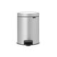 Brabantia Treteimer mit Inneneimer aus Kunststoff, stahl, Metallic Grey, 5 Liter