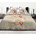 Home Passion 60380 Pack 3 2teilig Bettbezug 57 Fäden Love Sweet Sommerliche Baumwolle Mehrfarbig 220 x 240 cm