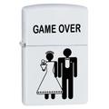 Zippo 214 60002731 PL Game Over Benzinfeuerzeug, Messing, weiß matt, 1 x 3,5 x 5,5 cm