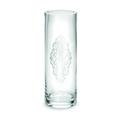 Chinelli Arabesque Vase Zylinder, Silber, Glas, 12.5 x 12.5 x 38 cm