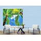 AG Design Palmen Gardine/Vorhang, 2 Teile Stoff Multicolor 180 x 160 cm