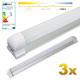 LEDVero 3x SMD LED Röhre 60 cm inklusive Fassung in kaltweiß - Leuchtstoffröhre T8 G13 Tube milchige Abdeckung - Lichtleiste mit 8 W, 800lm- montagefertig