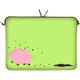 Digittrade LS158-11 Happy Piggy Designer Netbook Case 11,6 Zoll (29,5 cm) passend für Tablet 11 bis 12 3 Zoll Neopren Schutz-Hülle Tasche Schweinchen rosa-grün