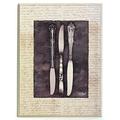 ERGO-PAUL ErgoPaul Papier (Poster) „Antike Messer auf abgeschrägten 12mm MDF, kein Glas, bunt, 31x41x1.2 cm Kunstdruck ohne Rahmen, One Size
