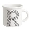 Ilaria.I Ilaria.Die ABC.Mug.BK.R Mug mit Buchstabe, Porzellan, Schwarz, 12 x 10 x 10 cm