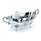 Chinelli Royal Old Britian Sheffield Etagere Oval Klein Perforiert, Messing, Silber, 33 x 18 x 10 cm