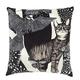 Nadja Wedin design Die Katze – Kissenhülle Velvet 48 x 48 cm, Schwarz/weiß