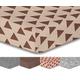 DecoKing Premium 94297 Spannbettlaken 200x220 cm Steg 30 cm beige geometrisches Muster Dreiecke Spannbetttuch Microfaser beige cappuccino braun schoko brown chocolate Hypnosis Triangles 1