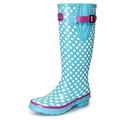 Lunar Polka Dot, Damen Langschaft Gummistiefel, Blau (Blue), 38 EU