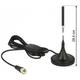 DELOCK DAB+ Antenne F Stecker 21 dB aktiv omnidirektional mit magnetischem Standfuss starr schwarz