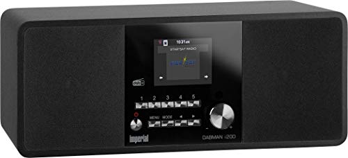 Imperial DABMAN i200 Internet/DAB+ Radio (Stereo Sound, Internetradio/DAB+ / DAB/UKW, WLAN, LAN, Aux-In, Line-Out, Kopfhörer Ausgang, Spotify) schwarz, 32x13,5x11 cm