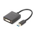 DIGITUS USB 3.0 Grafik Adapter, USB A zu DVI, Full HD, 1920x1080 Pixel, Kunststoff, Schwarz