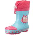 Playshoes Kinder Gummistiefel aus Naturkautschuk, trendige Unisex Regenstiefel mit Reflektoren, Eulen, 34/35 EU