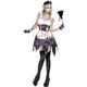 Smiffy's 23286S - Zombie Französisch Maid Kostüm mit Kleid Latex Kragen Kopfstück und Schürze, schwarz