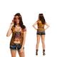 Partychimp 83-Y00060 - Hippie Girl T-Shirt, Erwachsene, L, braun
