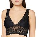 ONLY Damen Spitzen Bustier BH ohne Bügel | Lace Triangel Bra ONLCHLOE | Cups Breite Träger Crop Top, Farben:Schwarz, Größe:S