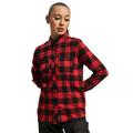 Urban Classics Damen Ladies Turnup Checked Flanell Shirt Hemd, blk/red, L