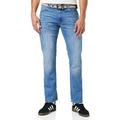 Enzo Herren Straight Jeans, Blue (blue Light Wash), 32W / 34L