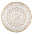 Tapis rond tissé en jute et coton blanc D180