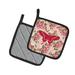 East Urban Home Butterfly Shabby Elegance Roses Potholder Polyester in Pink | 7.5 W in | Wayfair EAAS4589 39999456
