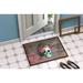 East Urban Home Skull Flowers Indoor/Outdoor 36 in. x 24 in. Non-Slip Outdoor Door Mat Synthetics | Rectangle 1'6" x 2'3" | Wayfair