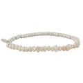 Silverly Women's 925 Sterling Silver 3-6mm White Freshwater Cultured Pearl Baroque Stretch Bracelet