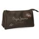 Pepe Jeans Duetone Dreifaches Federmäppchen Braun 22x12x5 cms Synthetisches Leder