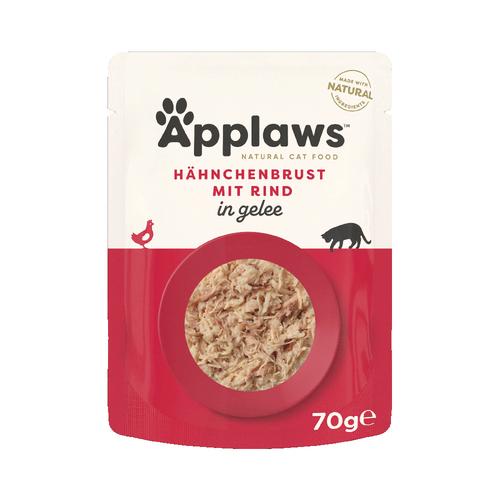 70g Pouch in Jelly Huhn mit Rind Applaws Katzenfutter nass