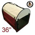 Ellie-Bo Transportbox für Hunde, Stoff, Fleece-Futter, Länge 91,4 cm, Überwurf Weinrot /Beige