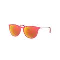 Ray-Ban Unisex Izzy Sonnenbrille, Mehrfarbig (Gestell: Violett-rot/Silber, Gläser: Rot verspiegelt 70096Q), Medium (Herstellergröße: 50)