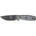 ESEE Unisex – Erwachsene, Outdoormesser, Model 3 Standard Edge, Klinge: 9.5 cm, Micarta, schwarz, Messer Für Jagd, Abenteuer, Extended Tang, Scheide, braun, Einheitsgröße