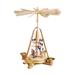 The Holiday Aisle® Richard Glaesser Nativity Scene & Angels Pyramid Wood in Brown | 10.5 H x 8.25 W x 8.25 D in | Wayfair THLA6054 40242924