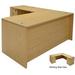 Maple L-Shaped Rectangular Managers Desk w/6 Drawers