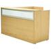 Maple L-Shaped Reception Desk w/Frosted Glass Panel