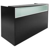 Black Reception Desk w/Frosted Glass Panel