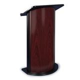 Jewel Mahogany with Black Anodized Aluminum Curved Lectern