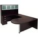 Mocha Peninsula U-Shaped Workstation w/Hutch