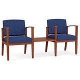 2 Chairs w/ Connecting Center Table in Standard Fabric or Vinyl