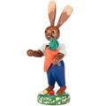 The Holiday Aisle® Dregeno Easter Rabbit w/ Carrot Wood in Brown | 4.25 H x 2 W x 1.5 D in | Wayfair THLA6342 40243229