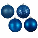 The Holiday Aisle® Holiday Décor Ball Ornament Plastic in Blue | Wayfair THLA3417 39883763