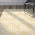 White/Yellow 0.63 in Area Rug - George Oliver Deedie Geometric Handmade Tufted Wool Light Gold/Ivory Area Rug Wool | 0.63 D in | Wayfair