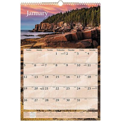 At-A-Glance DMW20128 15 1/2" x 22 3/4" Scenic Monthly January 2026 - December 2026 Wirebound Wall Calendar