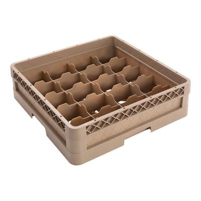 Vollrath CR5A Traex® 20 Compartment Beige Full-Size Closed Wall 4 13/16" Cup Rack with 1 Extender
