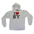 I Love NY New York Hoodie Screen Print Heart Sweatshirt White Small