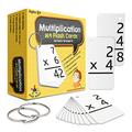 Star Right Math Flash Cards - Multiplication Flash Cards - 169 Hole Punched Math Game Flash Cards - 2 Binder Rings - for Ages 8 and Up - 3rd, 4th, 5th and 6th Grade