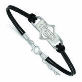 Women's Tampa Bay Rays Sterling Silver Small Center Leather Bracelet