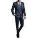 Suit Me Men's 3 Piece Suit Slim Fit Weddings Party Smoking Suits Blazer Jackets,Vest,Trousers L Blue