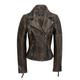 Ladies Women Vintage Style Soft Antique Washed Real Leather Biker Jacket Slim Fit Size in 6 Colours [Antique Brown,5XL-22]